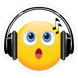 Cute Headphones Singing Emoji Sticker