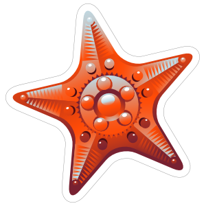 Fancy Red Starfish Sticker