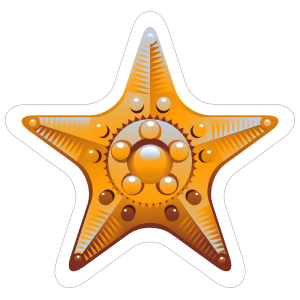 Fancy Yellow Starfish Sticker