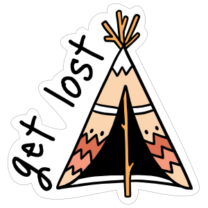Get Lost Camping Sticker