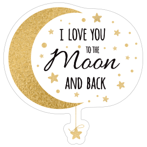 Gold I Love You to the Moon and Back Sticker