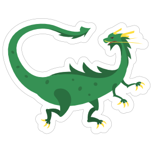 Green Spotted Drake Dragon Sticker