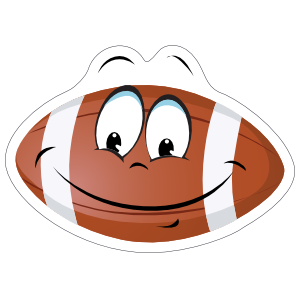 Grinning Cartoon Football Sticker