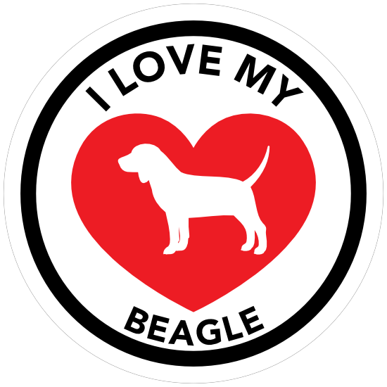 Autocollant "I Heart My Beagle" - Sticker Vinyle Décoratif Pour Voiture, Laptop, Casque
