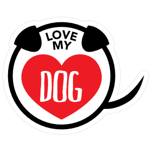 I Love My Dog Puppy Heart Circle With Tail Magnet