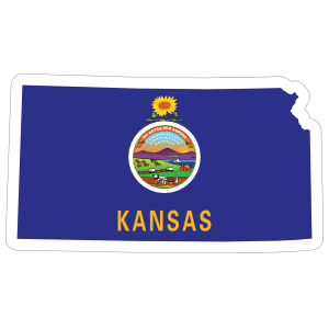 Kansas Flag State Sticker