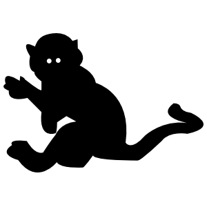 Silhouette Monkey With Long Tail Sticker