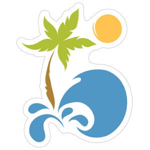 Palm Tree Beach Sticker