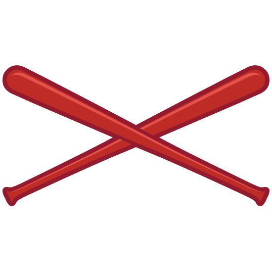 Red Crossed Baseball or Softball Bats Sticker