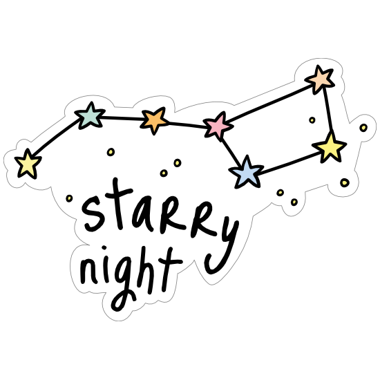 Starry Night Camping Sticker