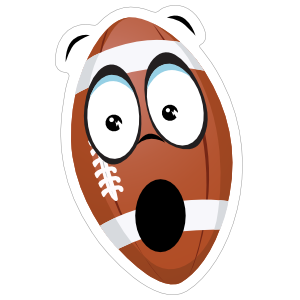 Surprised Cartoon Football Sticker