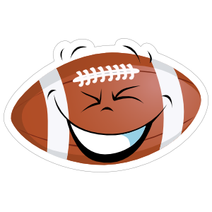 Thrilled Cartoon Football Sticker