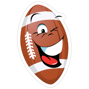 Winking Cartoon Football Sticker