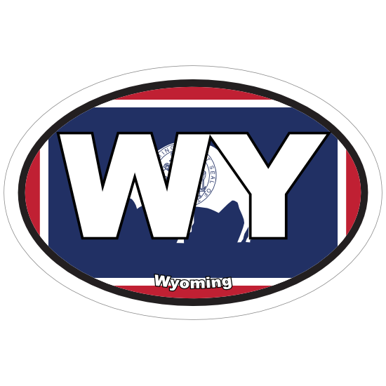Wyoming State Sticker Wyoming Flag Chrome Emblem Decals - 2 Pack 3x2 ...