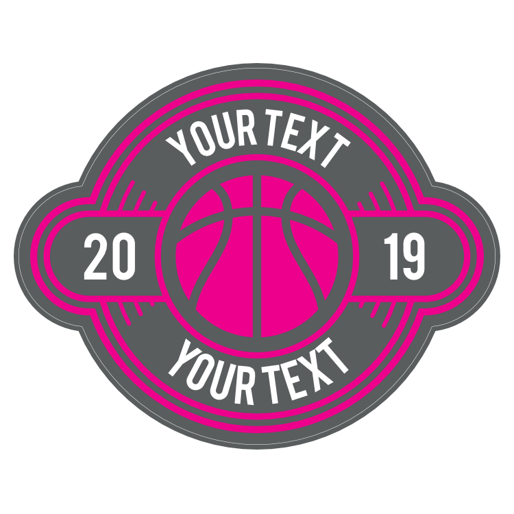 Custom Simple Color Text Basketball Circle Sticker