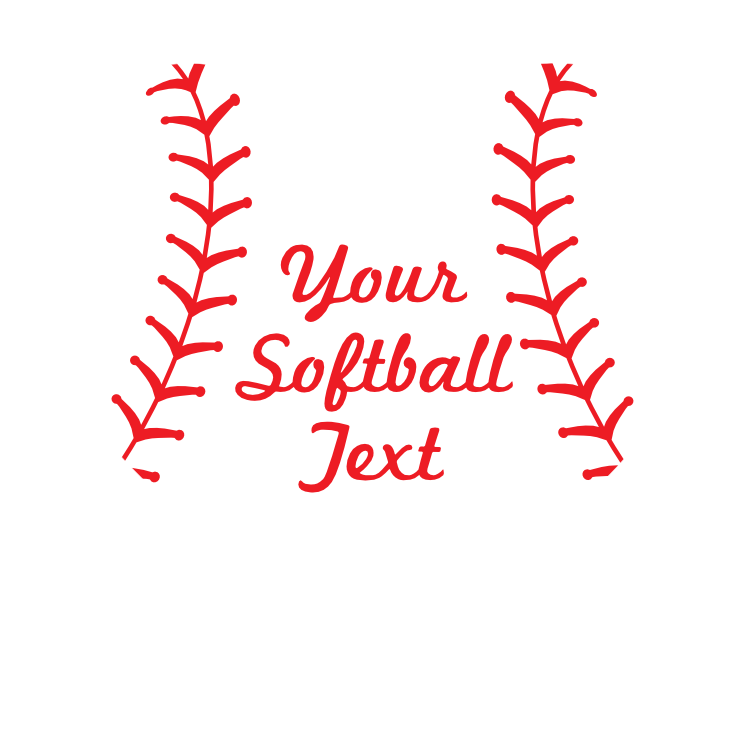 Custom Heart Softball Magnet with Text