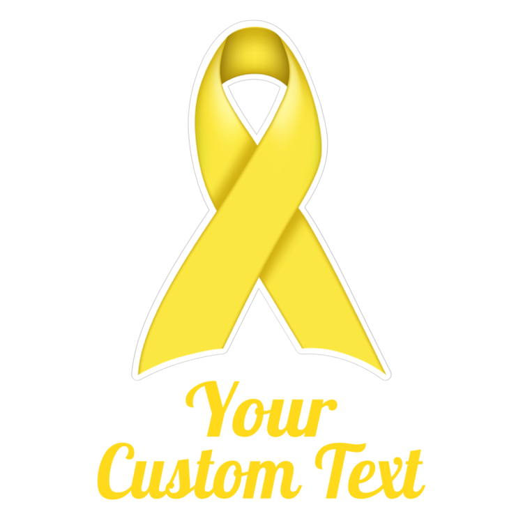 Custom Thick Yellow Ribbon Multi-Color Transfer Sticker