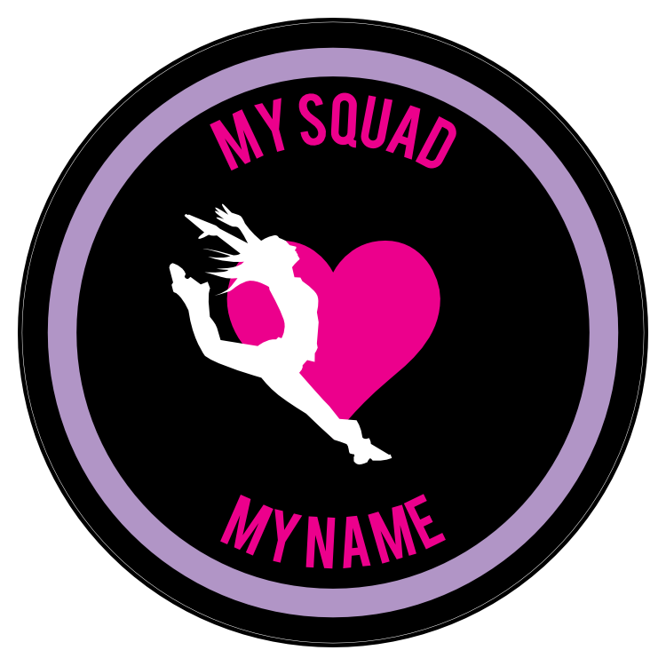 Custom Leaping Dancer with Heart Circle Sticker