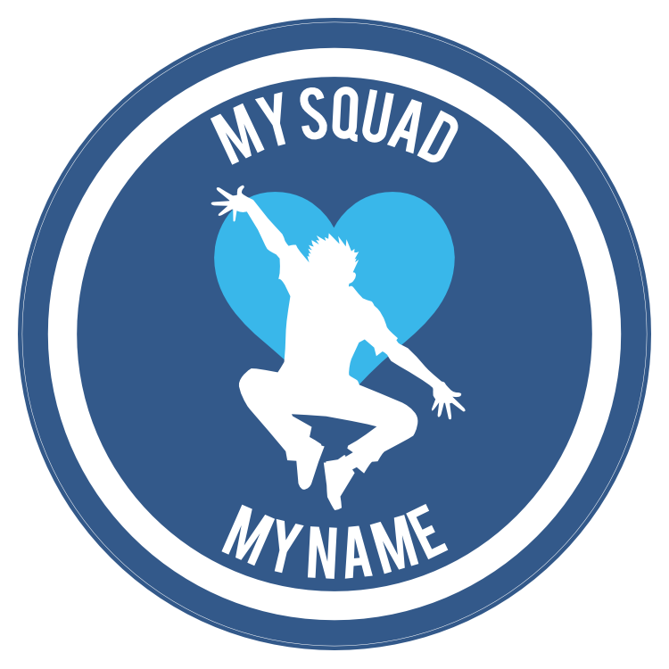 Custom Jumping Dancer with Heart Circle Sticker
