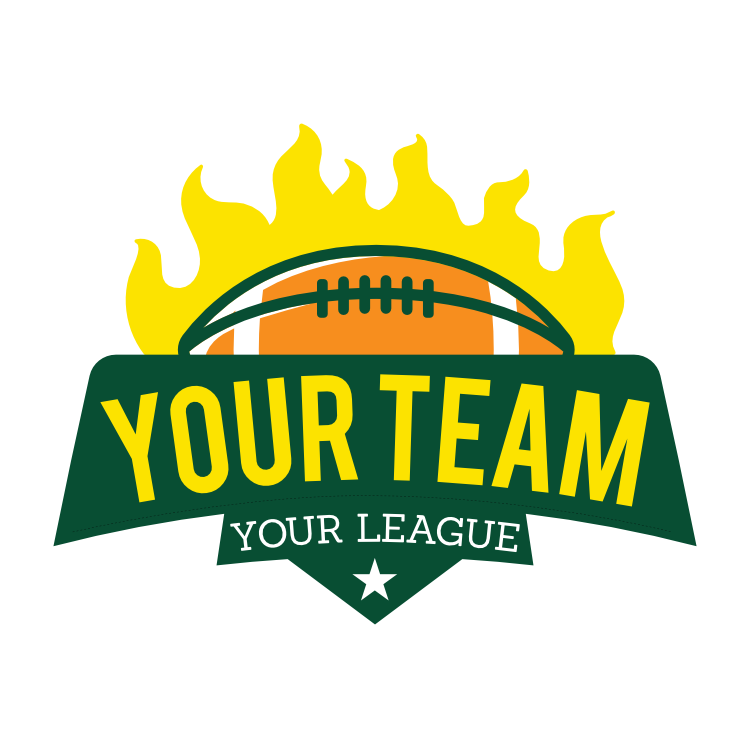 Custom Football Banner with Flames