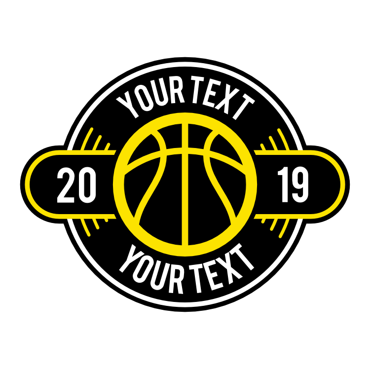Custom Color Text Basketball Circle Sticker