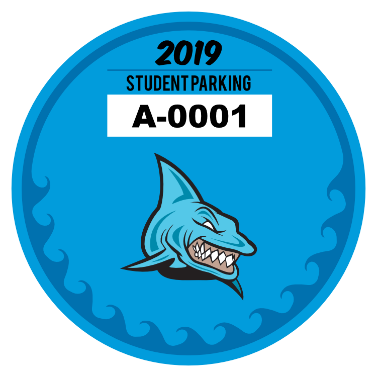 Ocean Waves Circle School Parking Permit Sticker