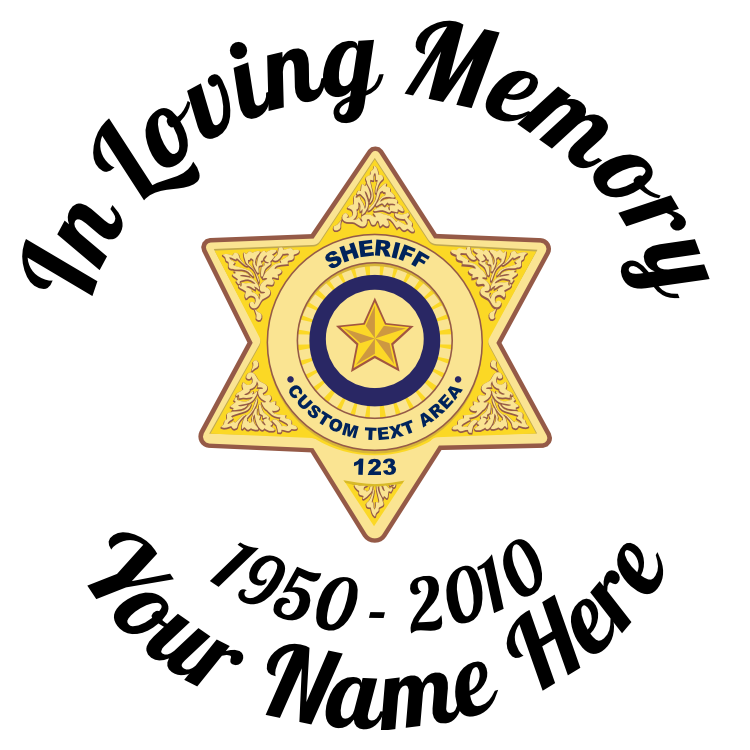 In Loving Memory Sticker Sheriff Badge