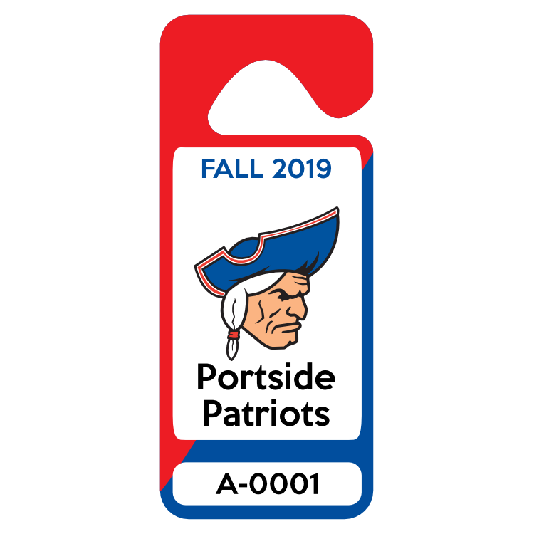 Large Rectangle Parking Permit Hang Tag
