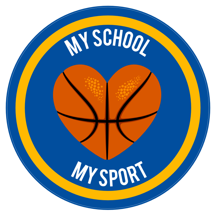 Custom Printed Basketball Heart Circle Sticker