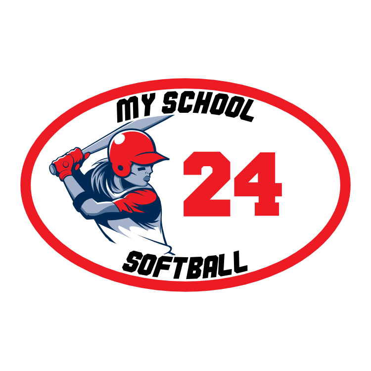 Custom Softball Close-Up Oval with Team Colors Magnet