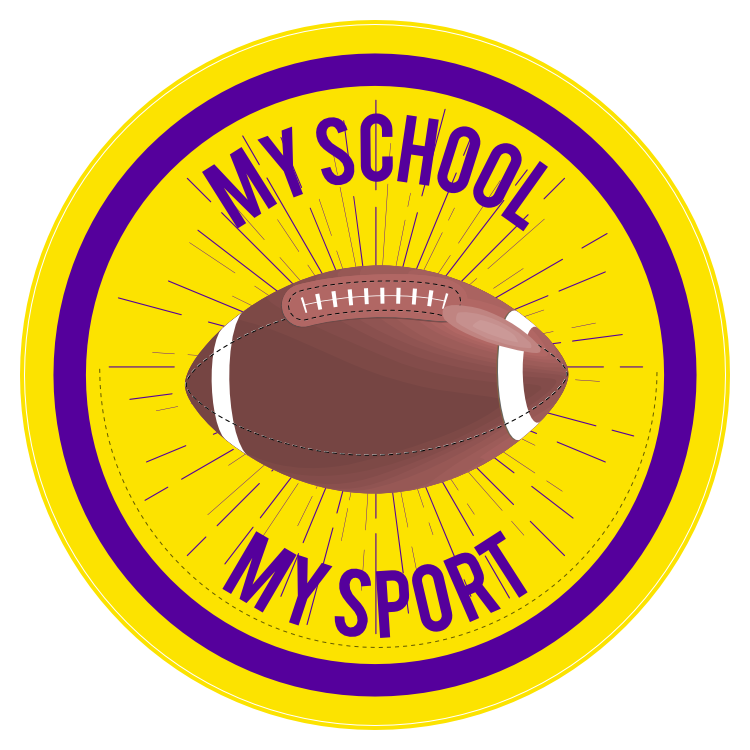 Custom Full Football Circle Sticker with Burst
