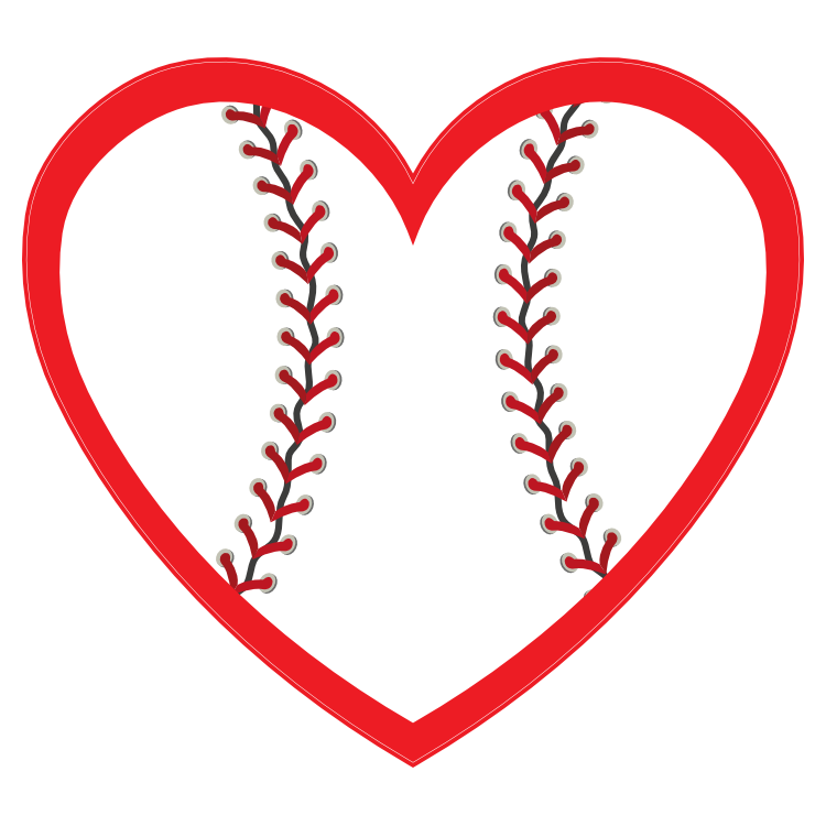 Custom Baseball Heart with your Colors