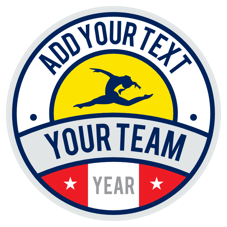 Custom Jumping Gymnast Circle Sticker