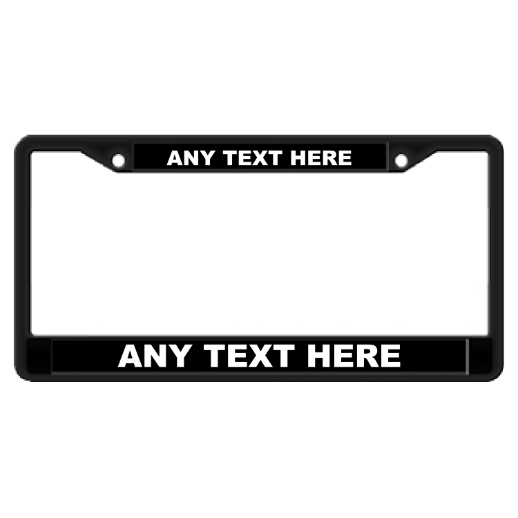 Custom Die Cast Zinc Black Powder Coat Frame with Raised Letters