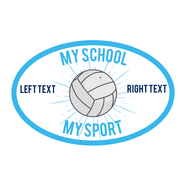 Custom Volleyball Oval Full Burst Sticker