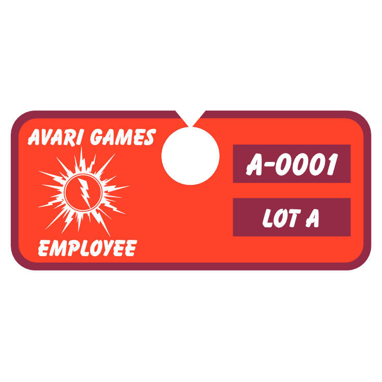 Horizontal Rectangle Employee Parking Permit Hang Tag