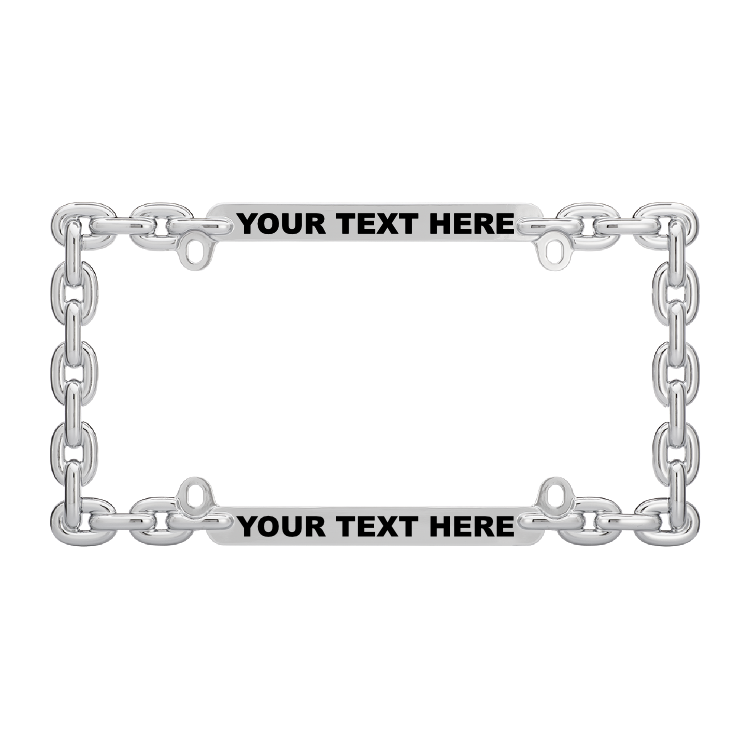 Custom Double Chain Link Chrome License Plate Frame