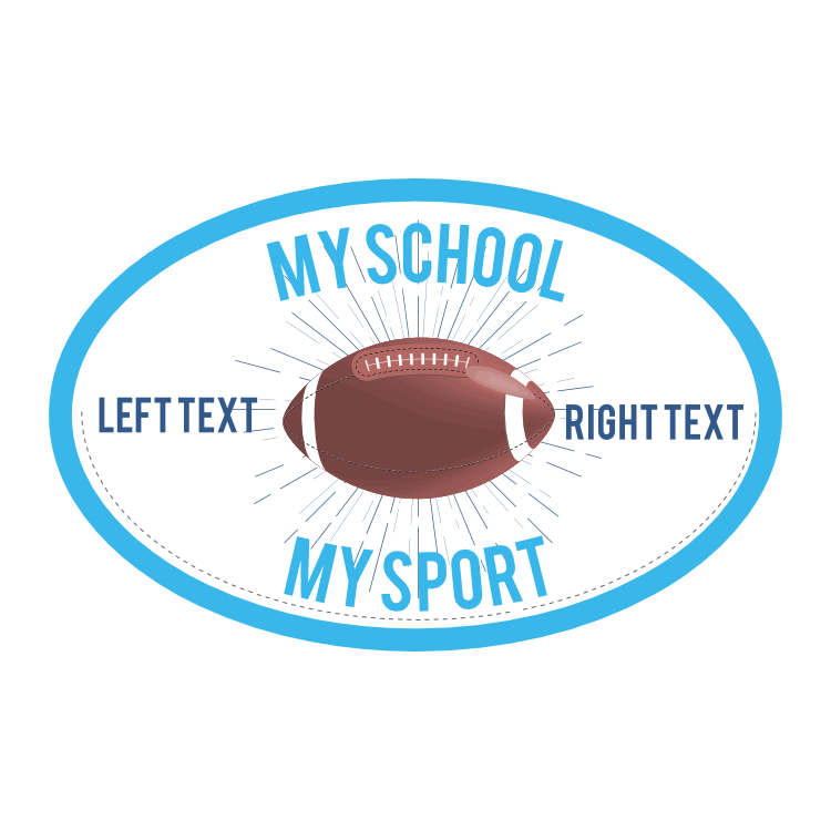 Custom Full Football Oval with Burst