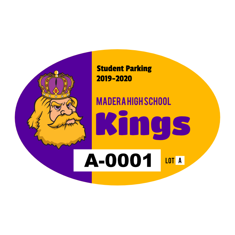 Big Mascot School Oval Parking Permit Sticker