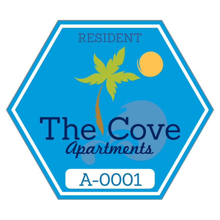 Hexagon Apartment Parking Permit Sticker