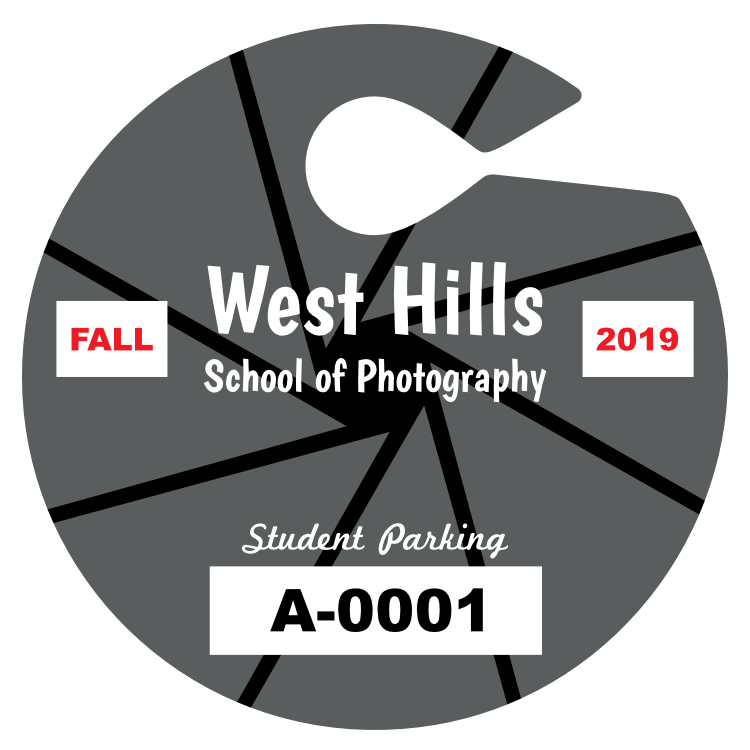 Circle Aperture School Hang Tag Parking Permit