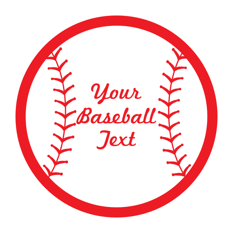 Custom Baseball sticker with Seams and Text