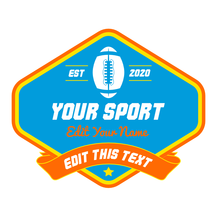 Custom Diamond Football Sticker with Banner