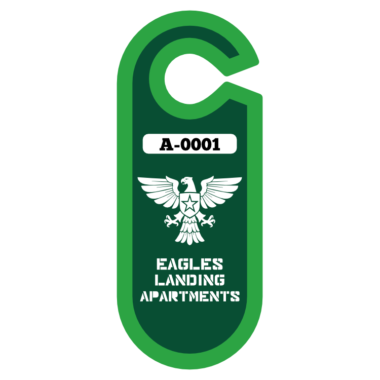 Large Oval Apartment Parking Permit Hang Tag