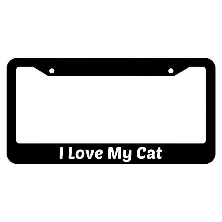 I Love My Cat License Plate Frame