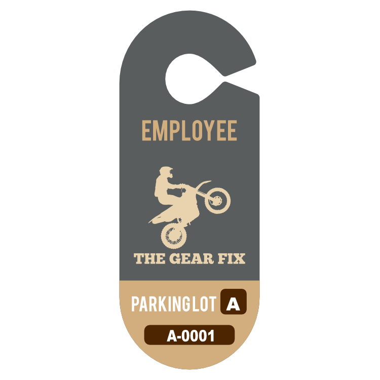 Oval Employee Hang Tag Parking Permit