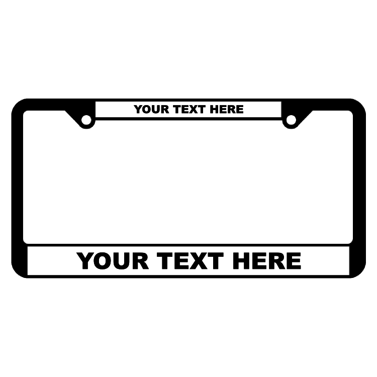 Custom Black Plastic Frame with Raised Lettering on White Panel