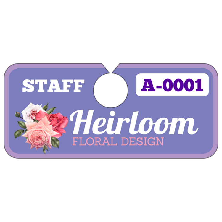 Horizontal Employee Hang Tag Parking Permit