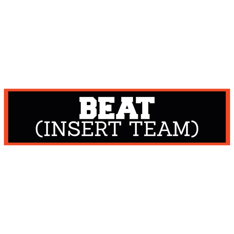 Orange and Black Team Football Customizable Bumper Sticker