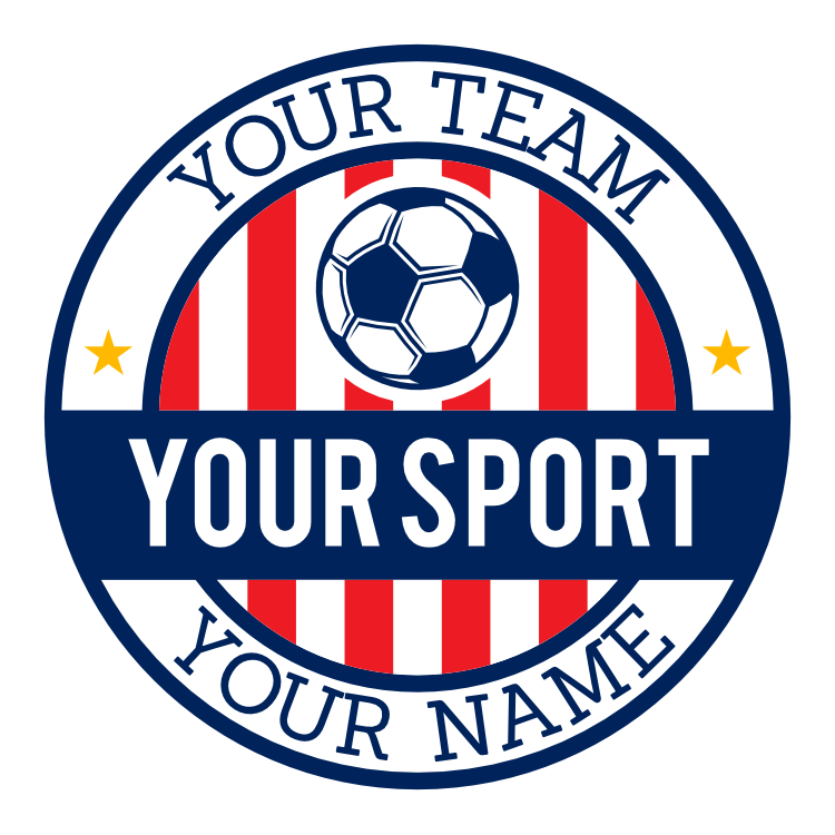 Custom Striped Circle Soccer Sticker